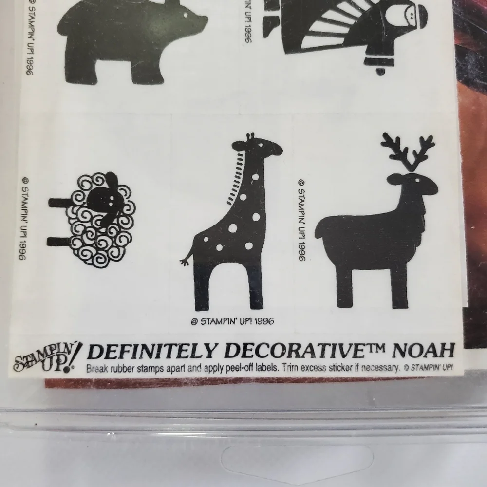 Stampin' Up! Definitely Decorative Noah Rubber Stamp Set 1996 Retired New